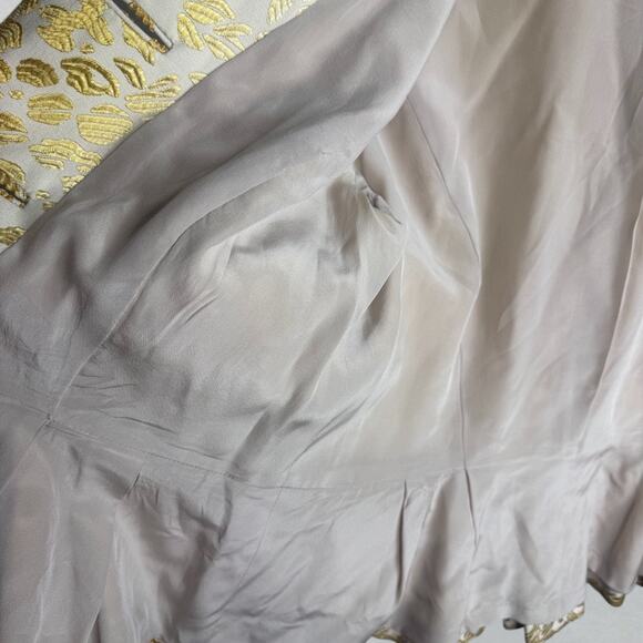 Vintage Blazer Oscar De La Renta Jacket Gold Cream Animal Brocade Women's 12 - Picture 8 of 8